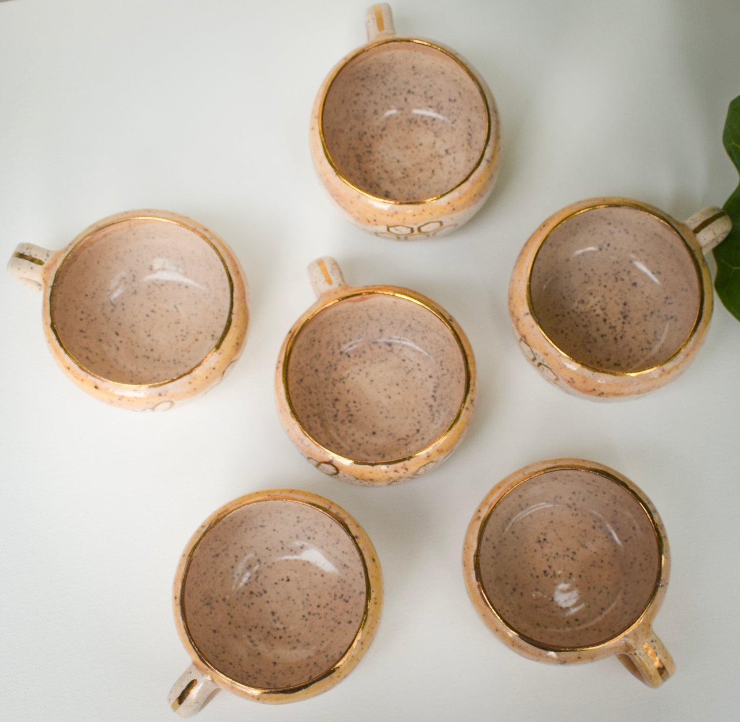 Gold Bee Mugs Set of 6