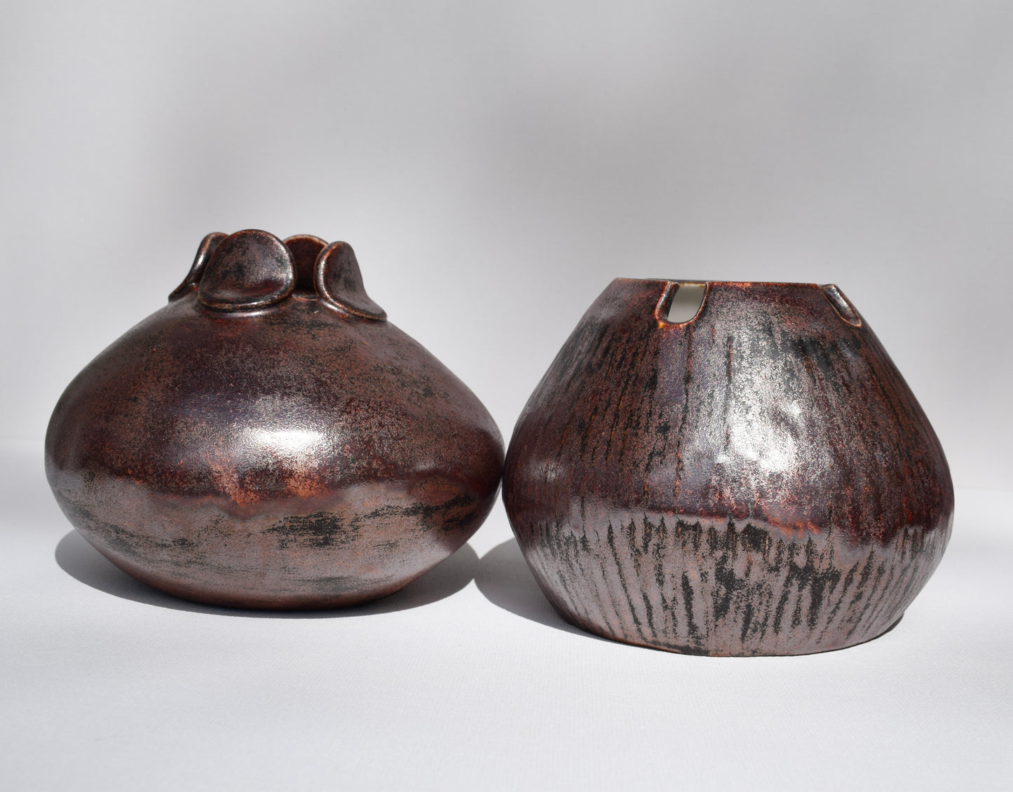 Small Copper Patina Vase Set