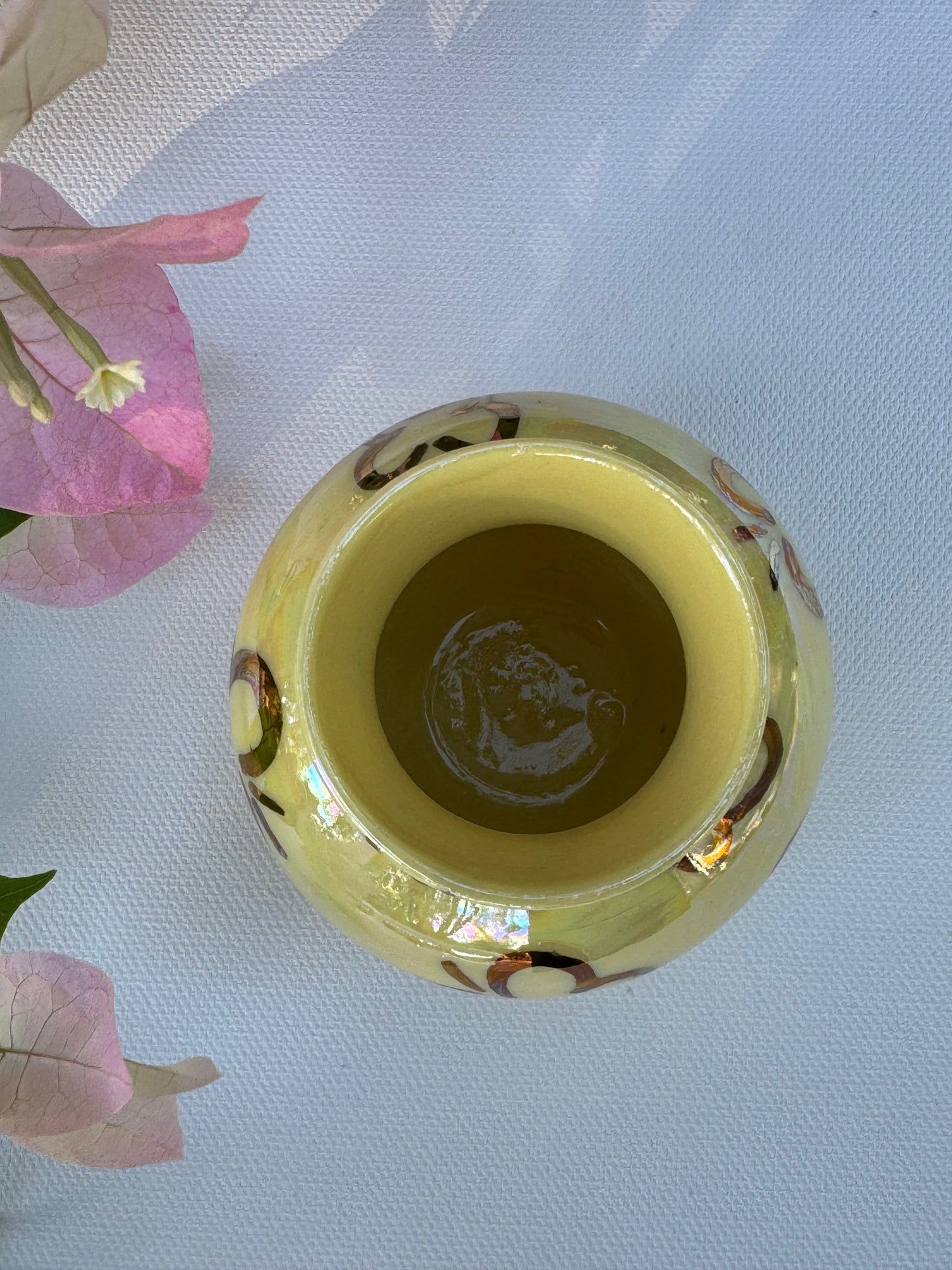 Small Yellow Porcelain Butterfly Vase