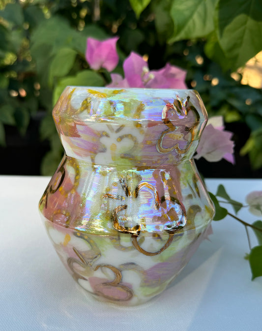 Pink Butterfly Porcelain Vase