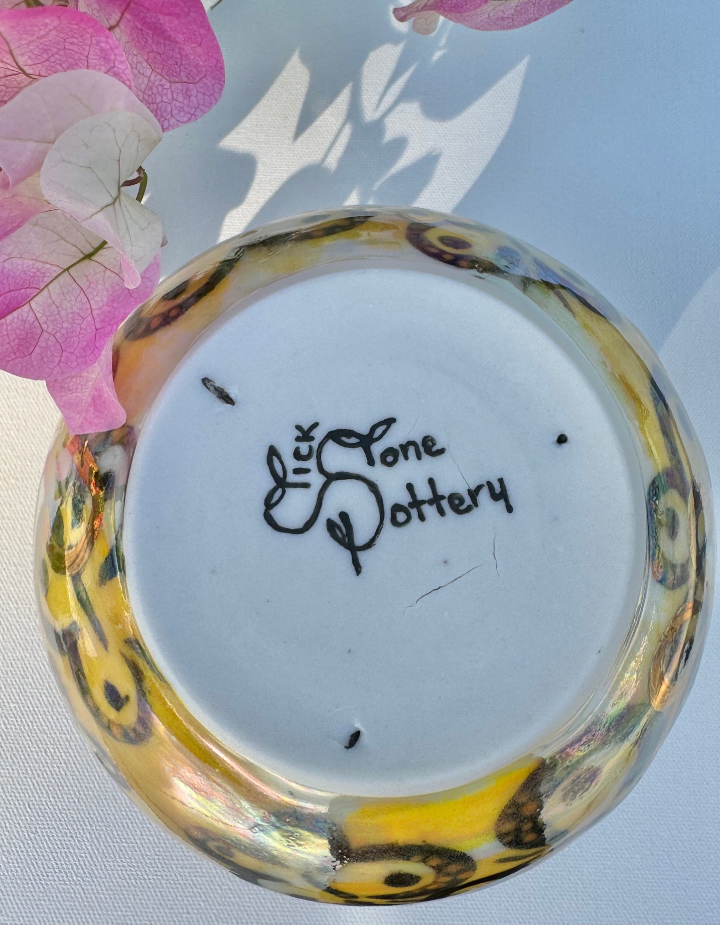 Yellow Porcelain Butterfly Vase