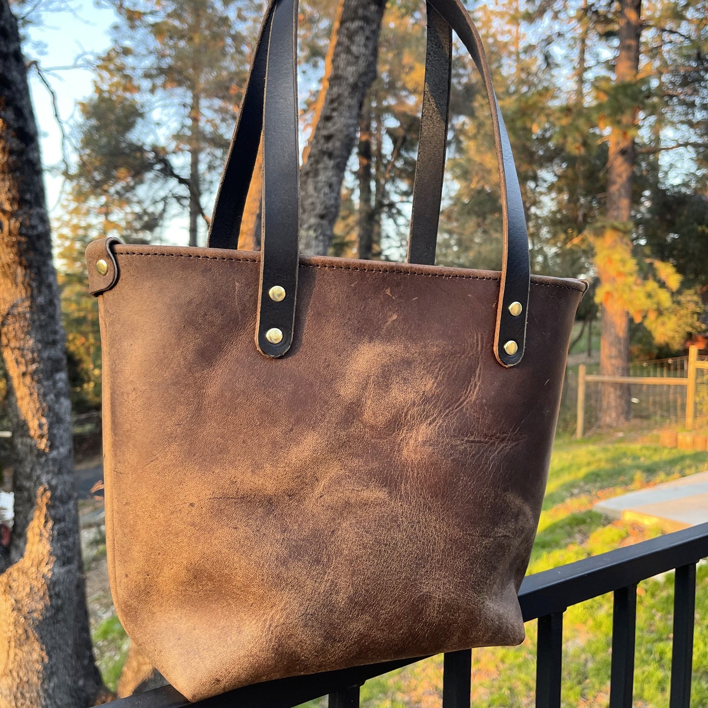 Crazy Horse Leather Tote Bag